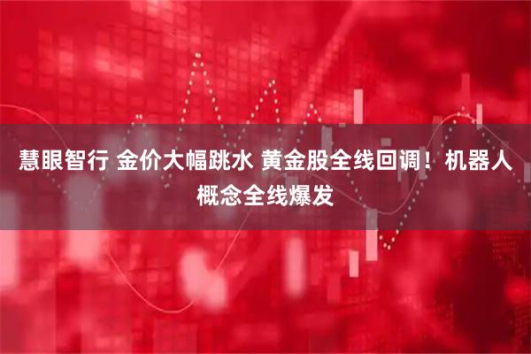 慧眼智行 金价大幅跳水 黄金股全线回调！机器人概念全线爆发